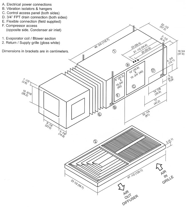 Air Cooled Grille Diffuser 1 AC Unit Specifications