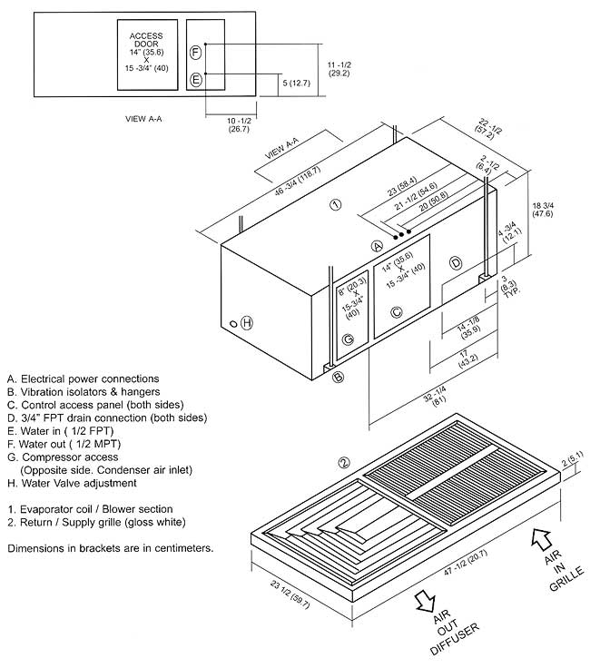 Chilled Water Grille Diffuser 2 AC Unit Specifications